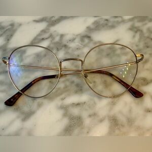 Vintage SEE Eyewear Eyeglasses 1548 C1 Round Gold Metal Frame Italy 51-20-145